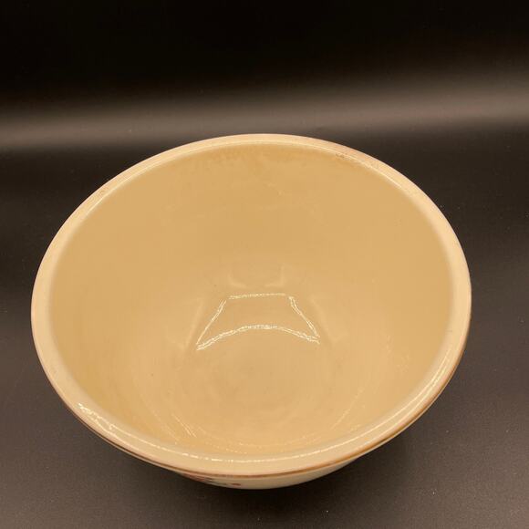 RARE Vintage Kitchen Kraft by HLC Doll\'s House Pattern Mixing Bowl with Gold Rim
